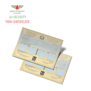 A4 SECURITY& NON SECURITY THICK CERTIFICATE